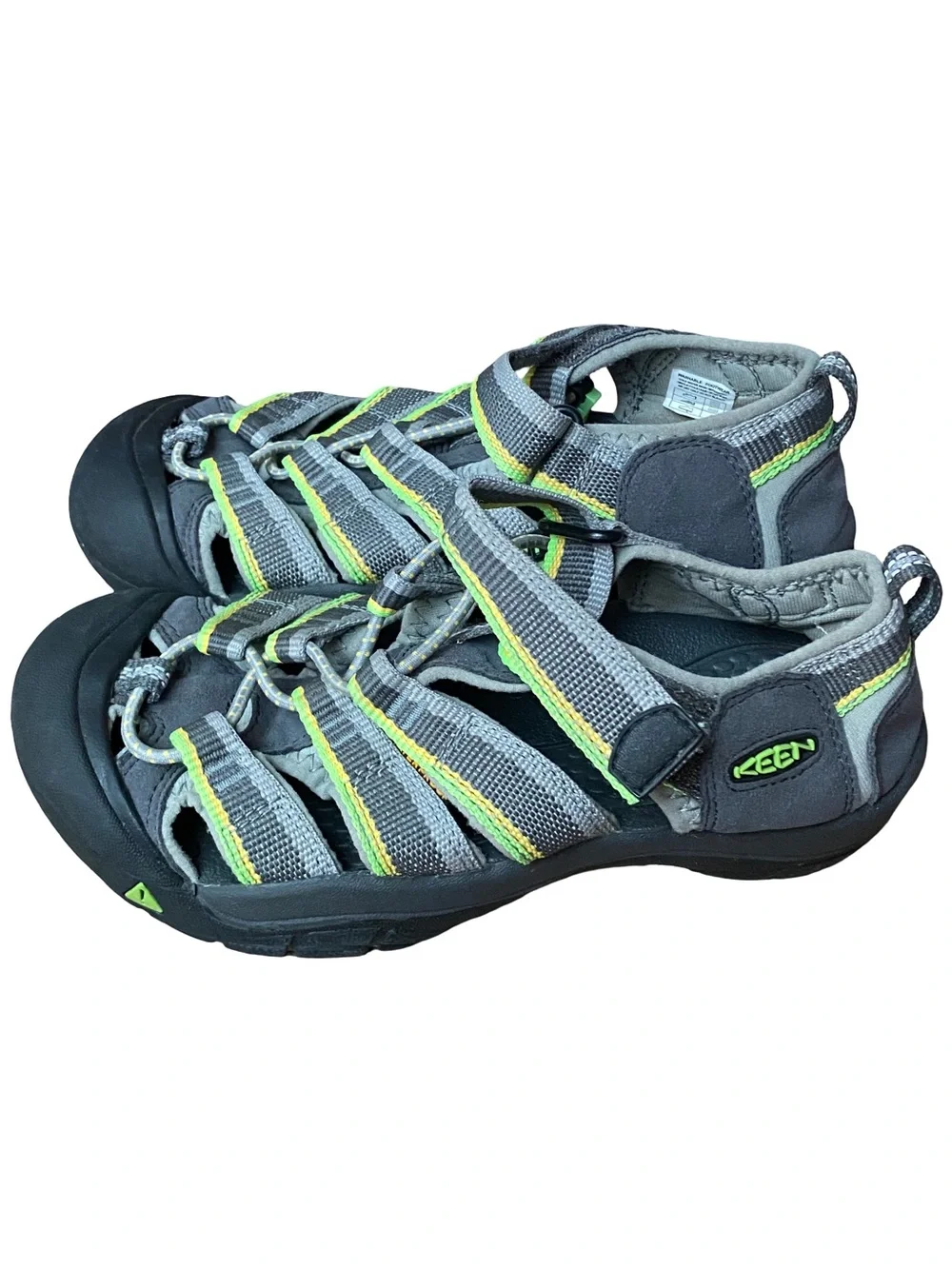 Keen Newport H2 kids’ green and grey waterproof hiking sandals size US 2